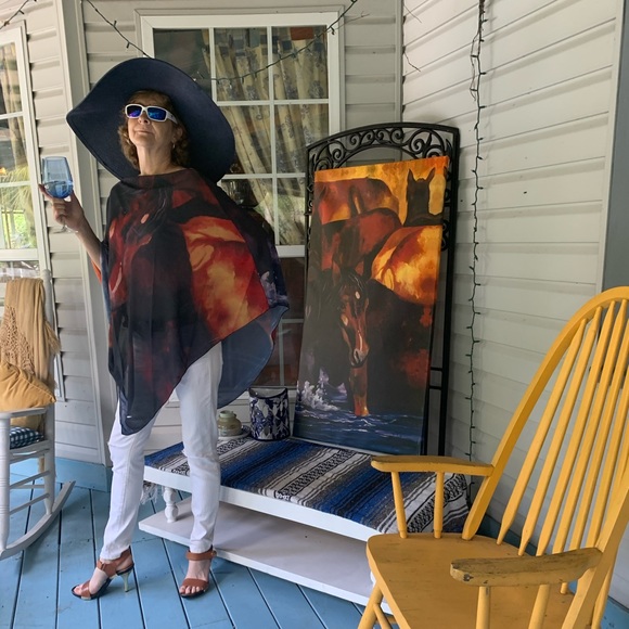 “Cooling Off” Poncho by Ballantine Original Art - Picture 2 of 3